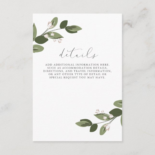 Blushing Sprigs Details with Pink Back Enclosure Card (Front)