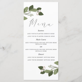 Blushing Sprigs Menu Card