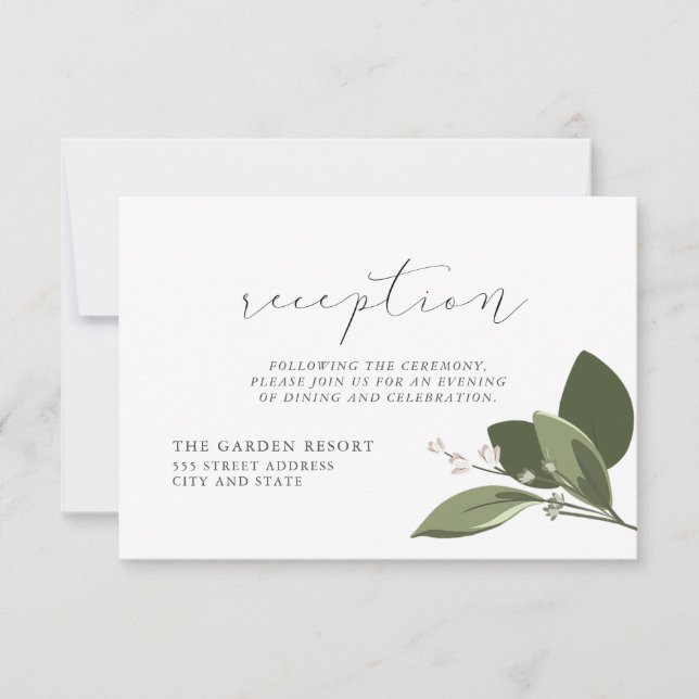 Blushing Sprigs Reception Invitation (Front)