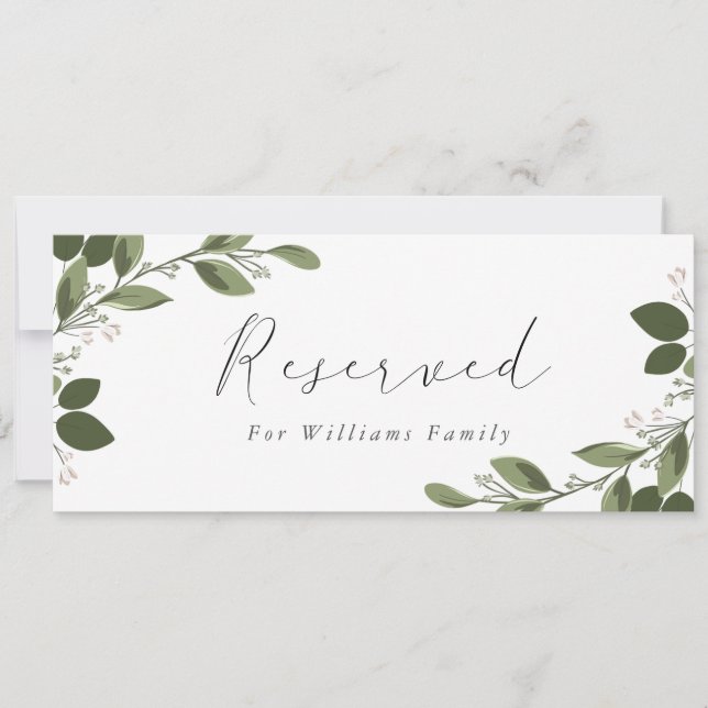 Blushing Sprigs Reserved Sign Invitation (Front)
