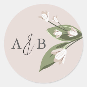 Blushing Sprigs Round Sticker