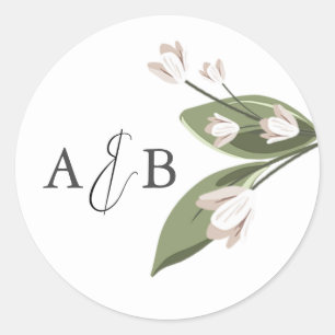 Blushing Sprigs Round Sticker