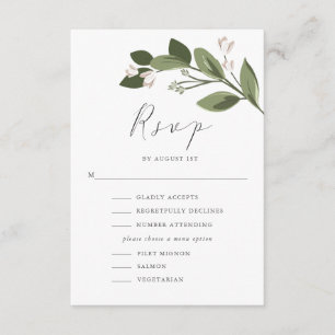 Blushing Sprigs RSVP with Menu and Pink Back