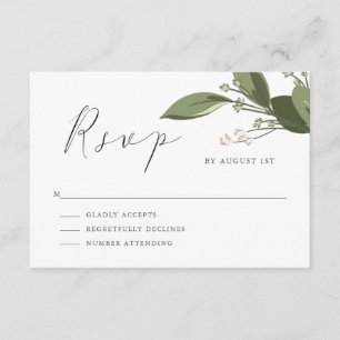 Blushing Sprigs RSVP with Pink Back