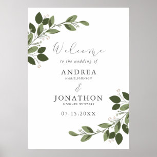 Blushing Sprigs Wedding Welcome Poster