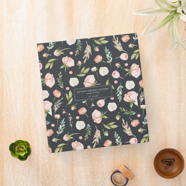 Blushing Summer Floral | Bridal Shower Recipe Binder (In Situ)
