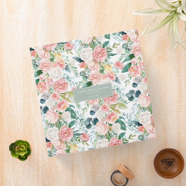 Blushing Summer Floral | Bridal Shower Recipe Binder (In Situ)
