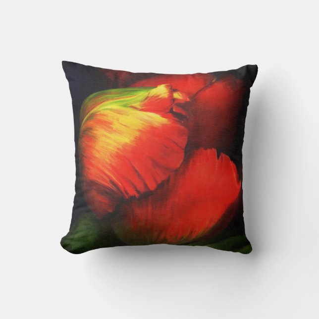 Blushing Tulips Throw Pillow (Front)
