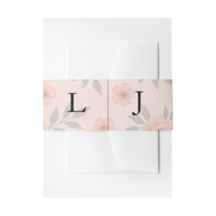 Blushing Vows Wedding Invitation Belly Band