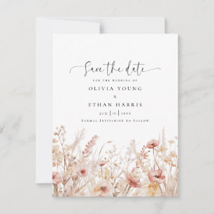 Blushing Wildflowers Wedding Save The Date