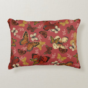 Blushing Wings – Pink Butterfly Pattern Accent Pillow