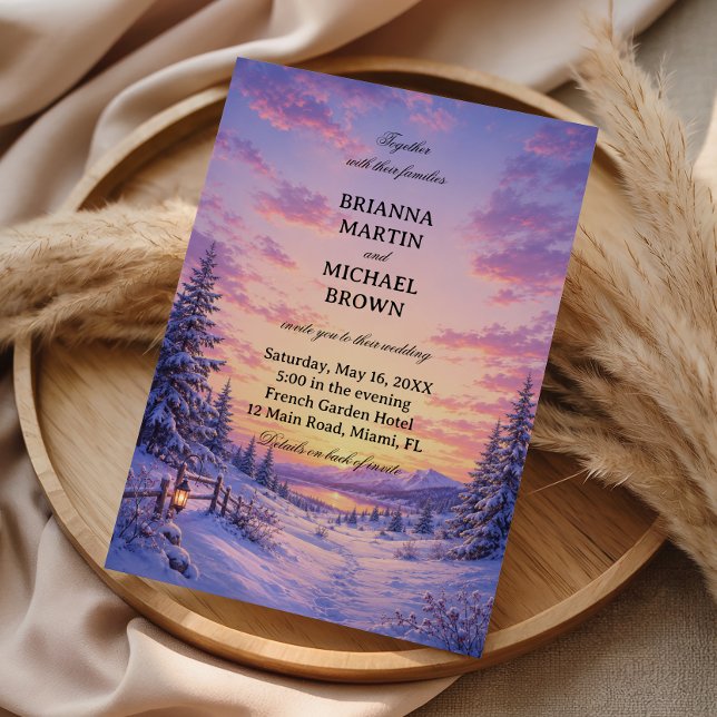 Blushing Winter Sunset Across Invitation (Creator Uploaded)