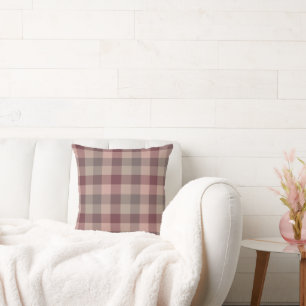Blushwood plaid throw pillow