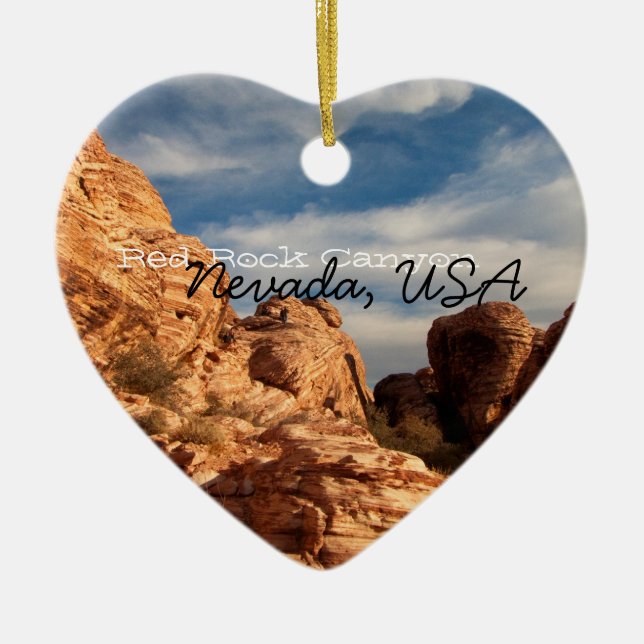 BLUSK Blue Sky Meets Red Rock Ceramic Ornament (Front)