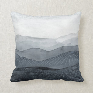 Blustering Grey Valley Throw Pillow