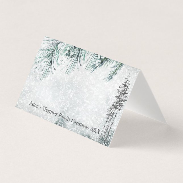 Blustering Winter Storm Guest Seating Place Card (Front)