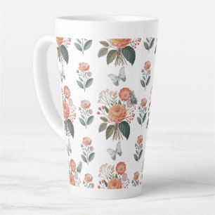 Blütenzauber mit Schmetterlingsflügeln Latte Mug