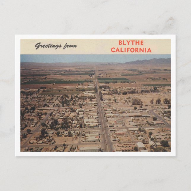 Blythe CA Greetings 1958 Retro Vintage Postcard (Front)