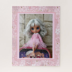 Blythe doll vintage retro floral frame oldish desi jigsaw puzzle