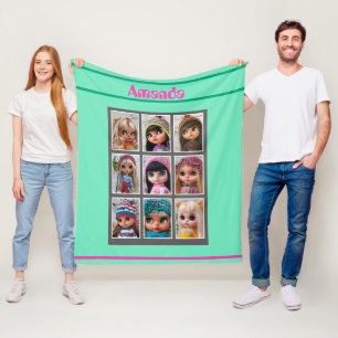 blythe dolls photos fleece blanket