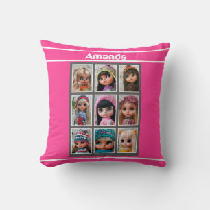 blythe dolls photos throw pillow