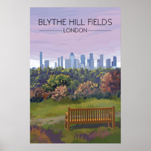 Blythe Hill Fields London Park Travel Poster