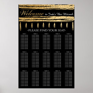 BM Bar and Bat Mitzvah Gold Tallit Seating Chart