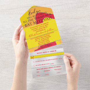 BM Bar Bat mitzvah All One Invitation Parties scin