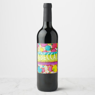 BM Bar Bat mitzvah Confetti Wine Bottle Étiquette