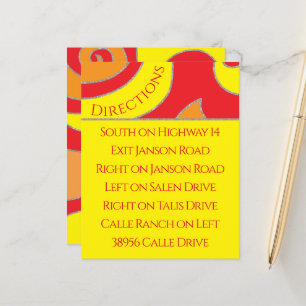 BM Bar Bat Mitzvah Enclosure/Direction Card Swirl