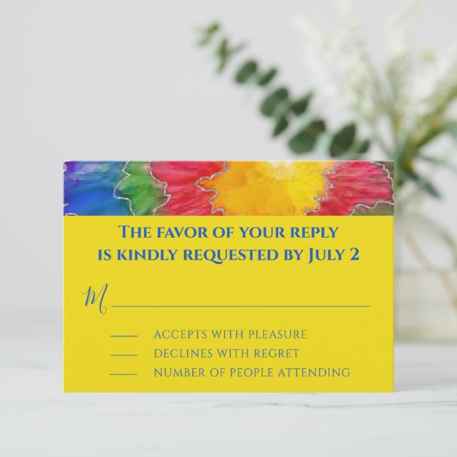 BM Bar Bat Mitzvah Enclosure RSVP Cards Colour Ink (Standing Front)