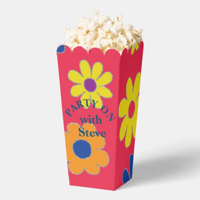 BM Bar Bat Mitzvah Flowers Favor Box (Popped)