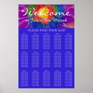 BM Bar & Bat Mitzvah Silvery Floral Seating Chart