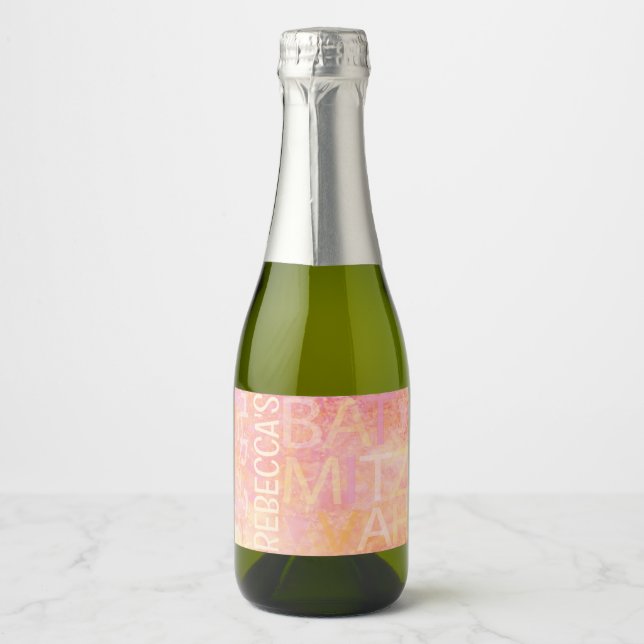 BM Bar Bat Mitzvah Simply Subtle Mini Sparkling Wine Label (Front)