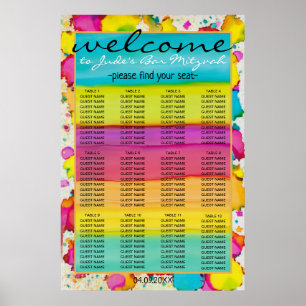 BM Bar N Bat Mitzvah Confetti Seating Chart