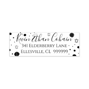 BM Bar or Bat Mitzvah Confetti Design Self-inking  Self-inking Stamp
