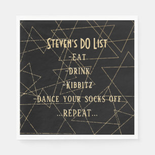 BM Bat Bar Mitzvah Gold Stars Napkin