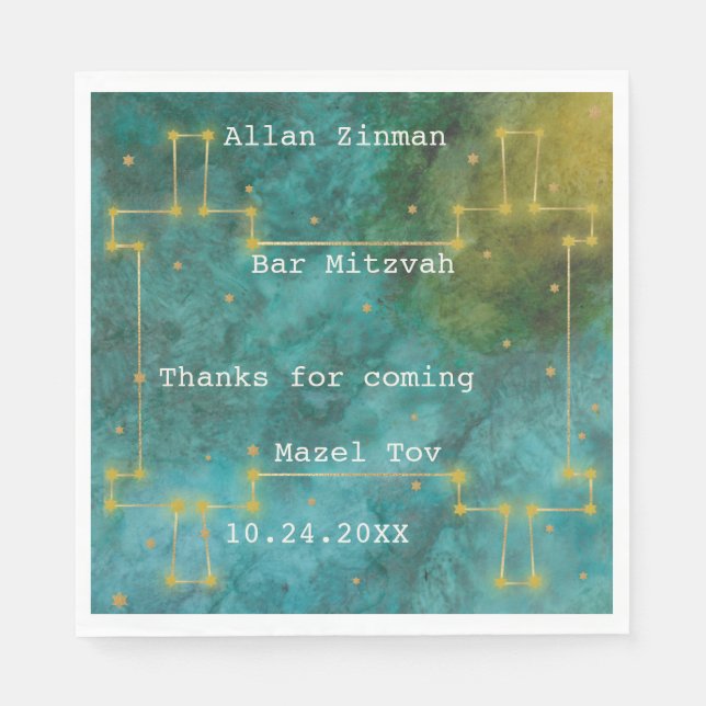 BM Bat Bar Mitzvah Out of this World 2 Torah Napkin (Front)