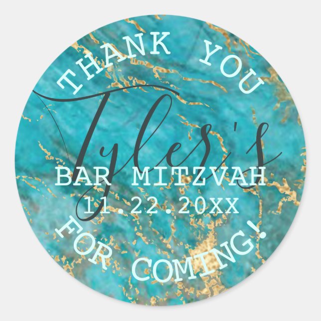 BM Bat Bar Mitzvah Out of this World Classic Round Sticker (Front)