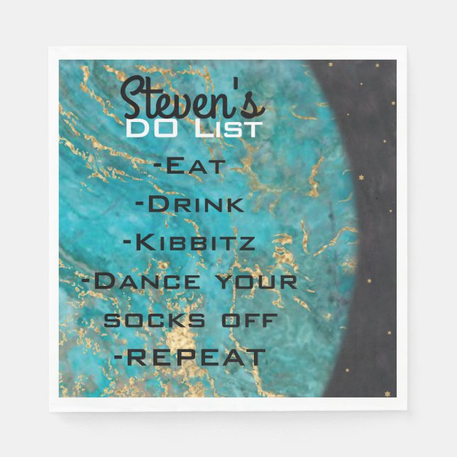 BM Bat Bar Mitzvah Space Out Napkins (Front)