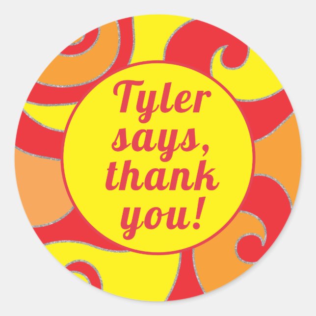 BM Bat Bar Mitzvah Sticker Rond Flèches colorées (Devant)