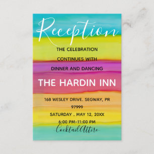 BM Bat Mitzvah Bar Mitzvah Colourful Reception Car Enclosure Card