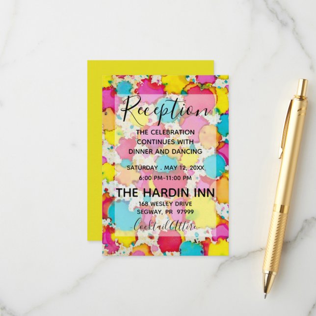 BM Bat Mitzvah Bar Mitzvah Confetti Reception Card (Front/Back In Situ)