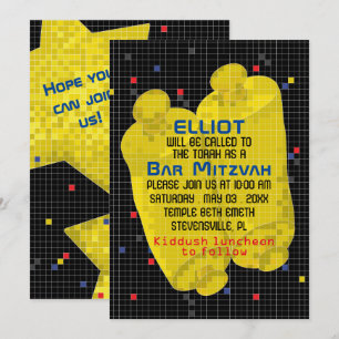 BM Bat mitzvah Bar Mitzvah Jeu Sur Invitation