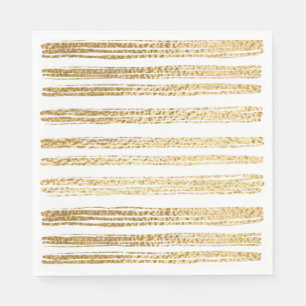 BM Bat Mitzvah or Bar Mitzvah Gold Striped Napkin