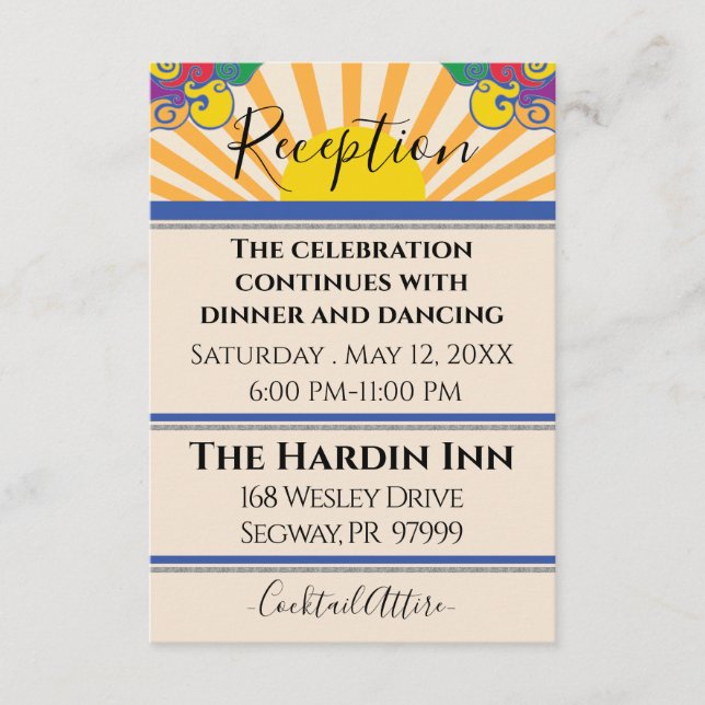 BM Bat N Bar Mitzvah 60's Style Reception Card (Front)