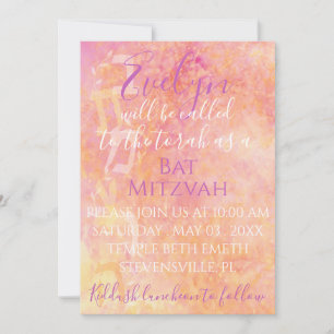 BM Bat N Bar Mitzvah Fleurs Subtile Invitation