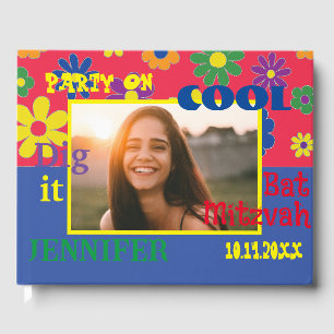 BM Bat or Bar Mitzvah Party Flowery Guest Book