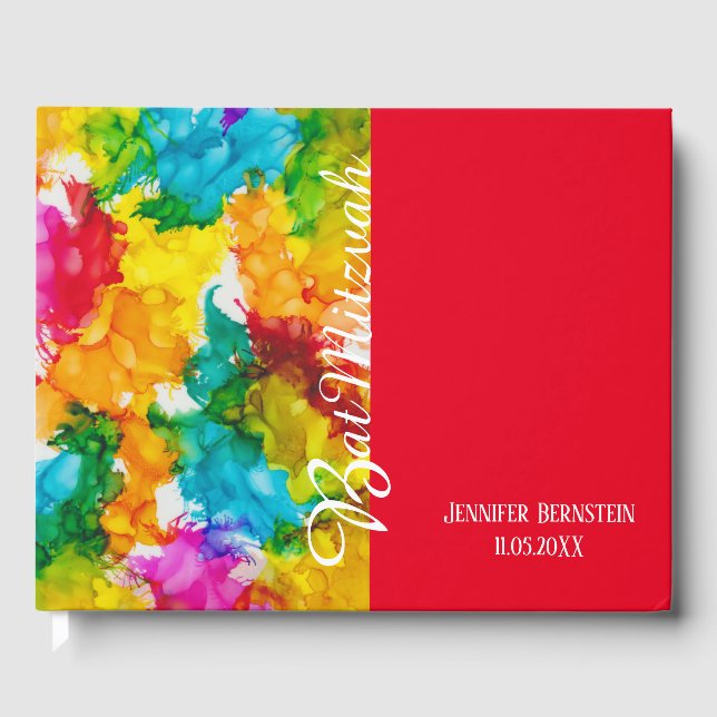 BM Bat or Bar Mitzvah Party Guest Book (Front)