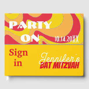 BM Bat or Bar Mitzvah Swirls Guest Book